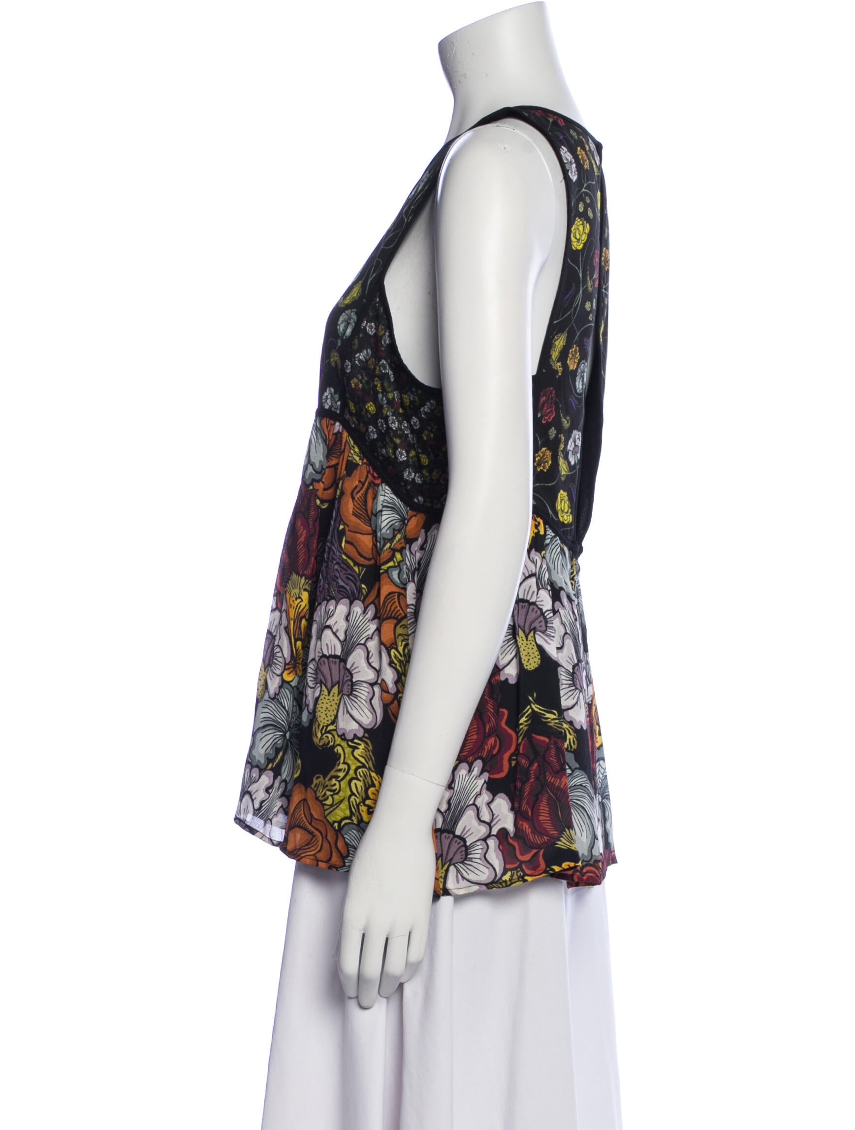 Proenza Schouler Silk Floral Print Top