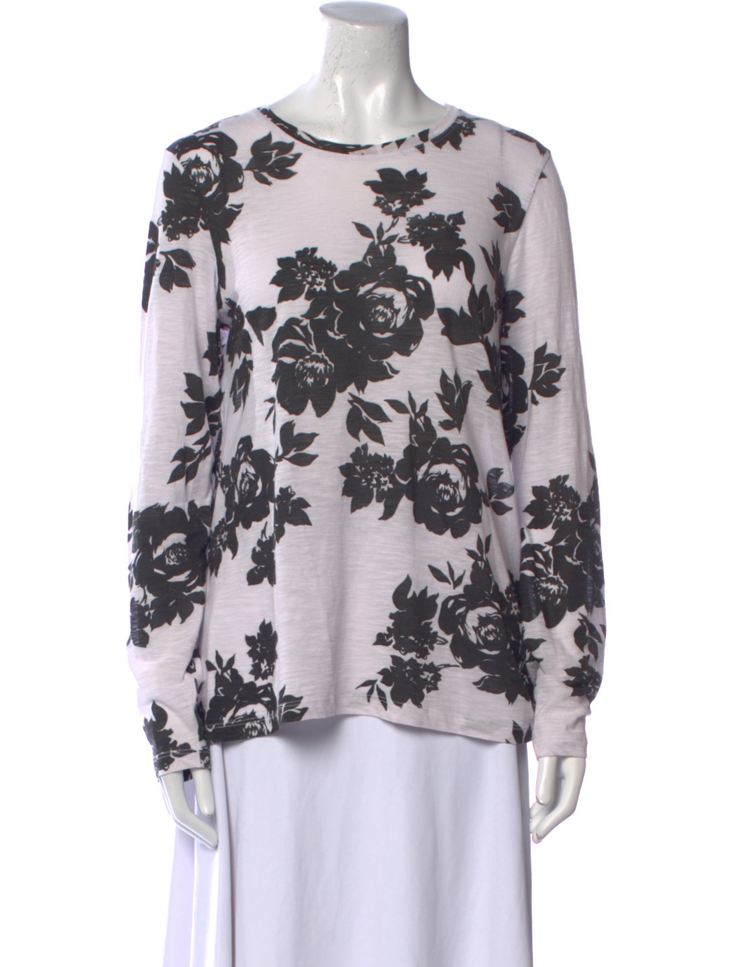 Proenza Schouler Floral Print Crew Neck Top