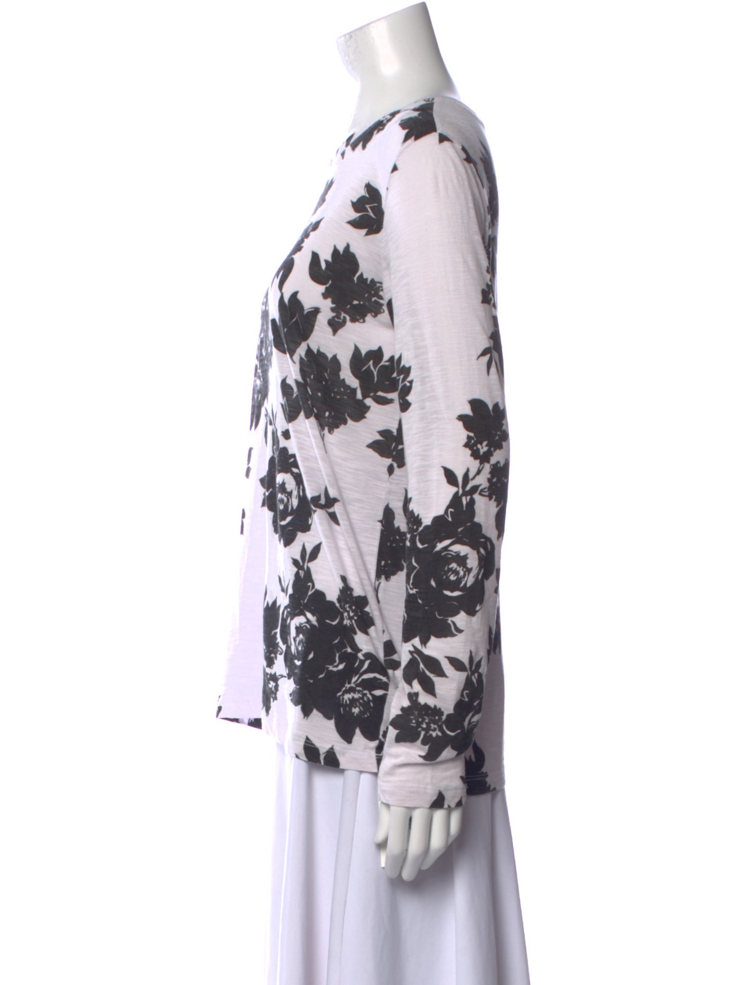 Proenza Schouler Floral Print Crew Neck Top