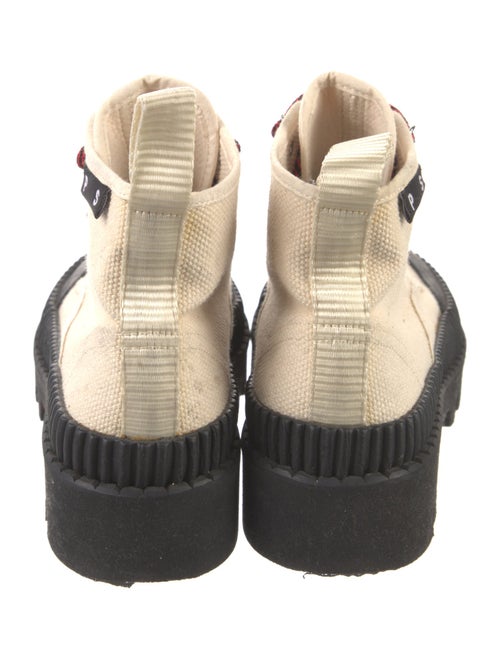 Proenza Schouler Canvas Colorblock Pattern Combat Boots