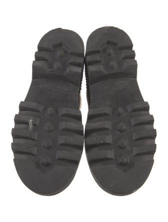 Proenza Schouler Canvas Colorblock Pattern Combat Boots