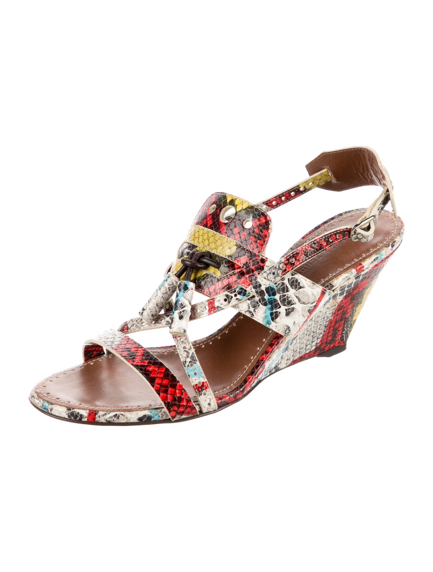 Proenza Schouler Snakeskin Printed T-Strap Sandals