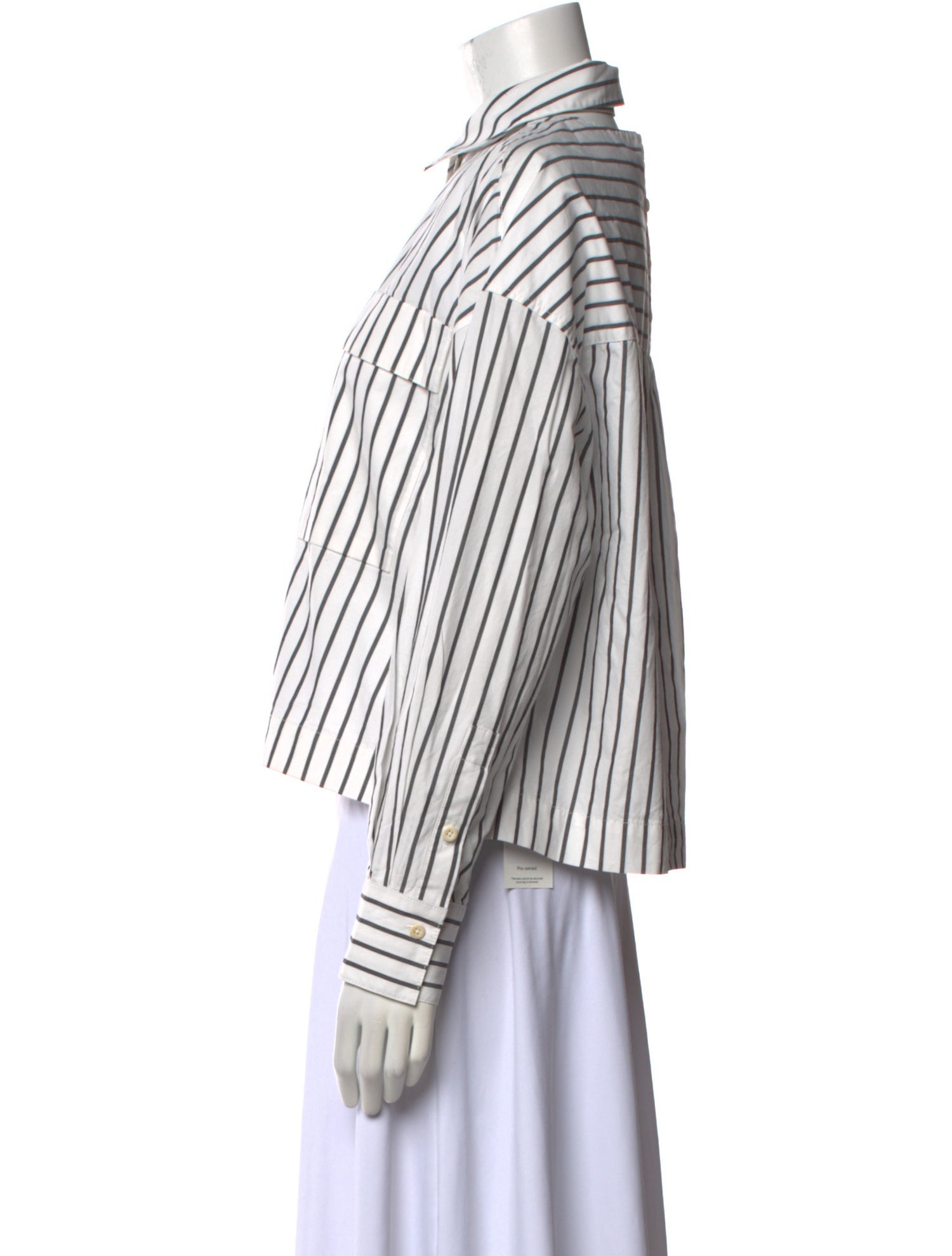 Proenza Schouler Striped Long Sleeve Button-Up Top