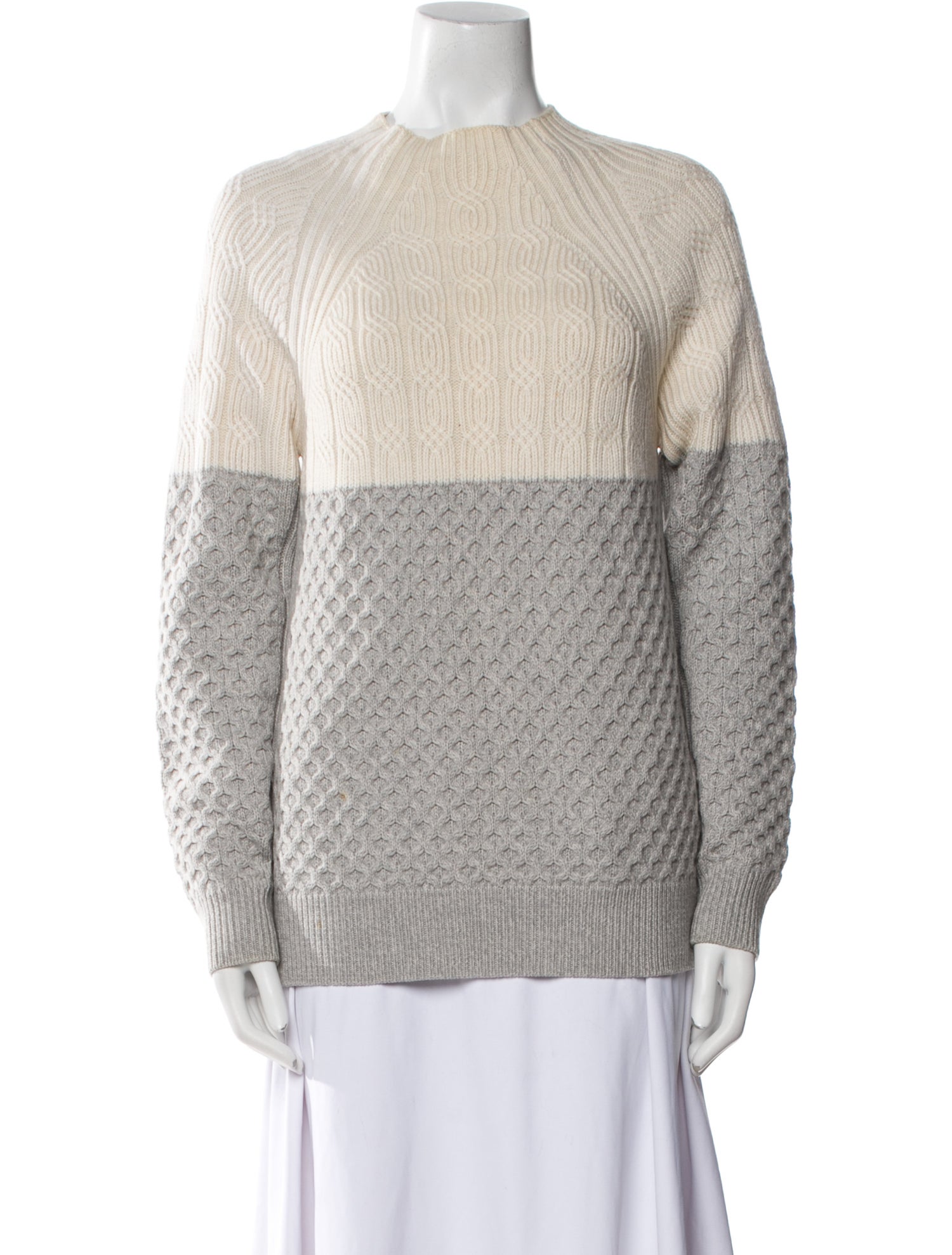 Proenza Schouler Wool Colorblock Pattern Sweater