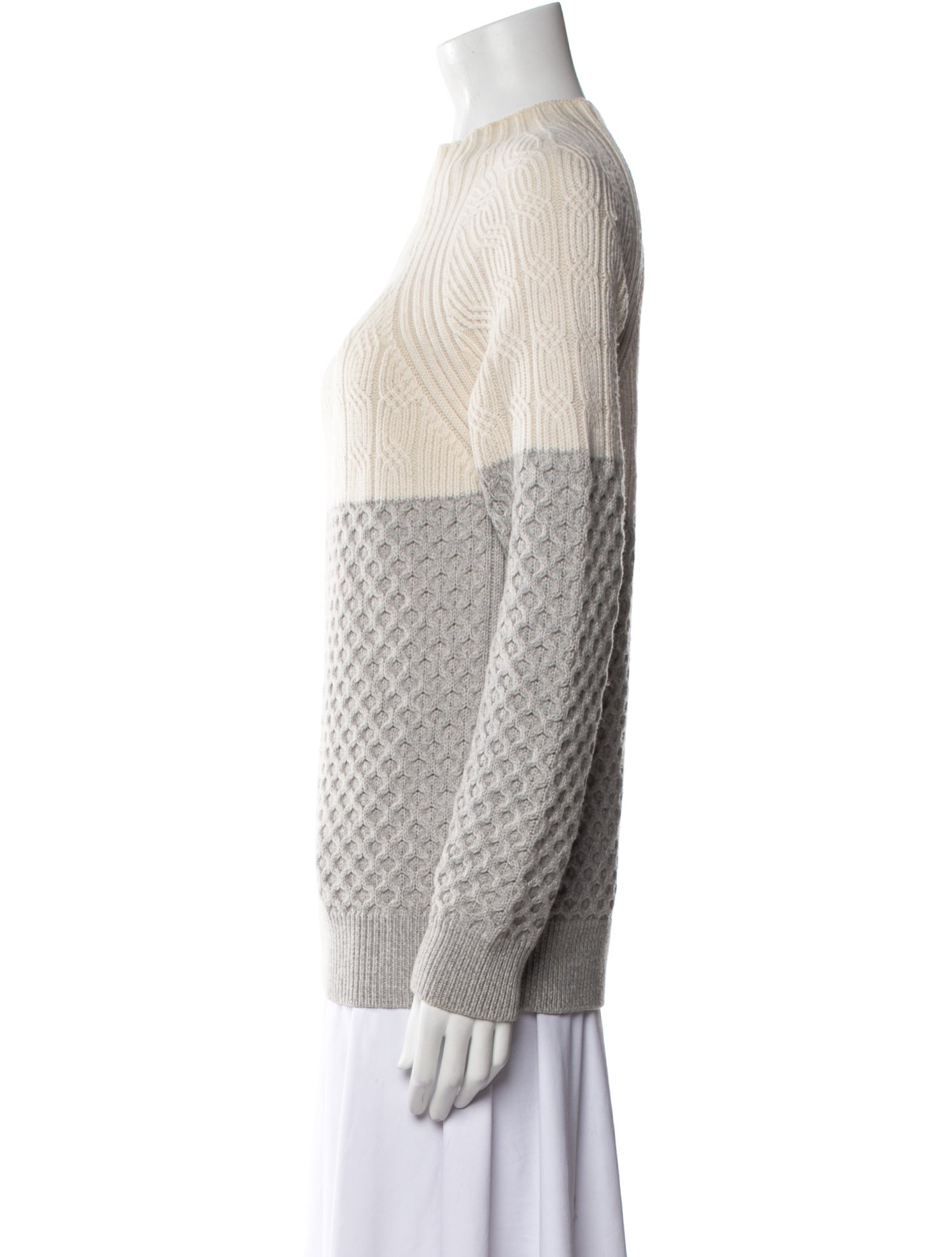 Proenza Schouler Wool Colorblock Pattern Sweater