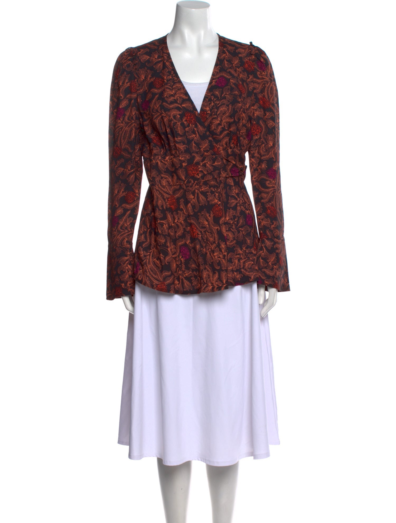 Proenza Schouler Printed V-Neck Top