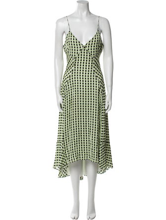 Proenza Schouler Plaid Print Midi Length Dress