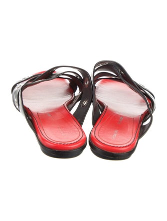 Proenza Schouler Leather Eyelet Trim Slides