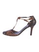 Proenza Schouler Patent Leather Animal Print T-Strap Pumps