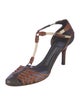 Proenza Schouler Patent Leather Animal Print T-Strap Pumps