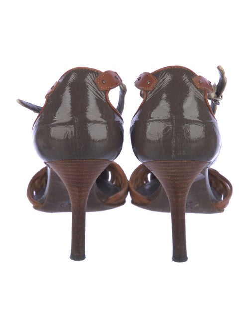 Proenza Schouler Patent Leather Animal Print T-Strap Pumps