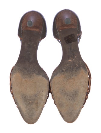 Proenza Schouler Patent Leather Animal Print T-Strap Pumps