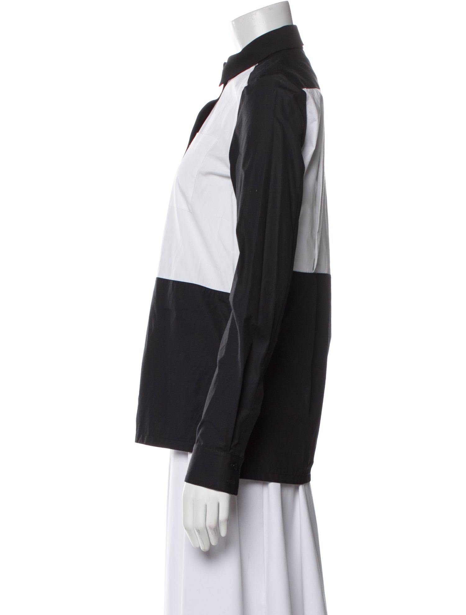 Proenza Schouler Colorblock Pattern Mock Neck Sweatshirt