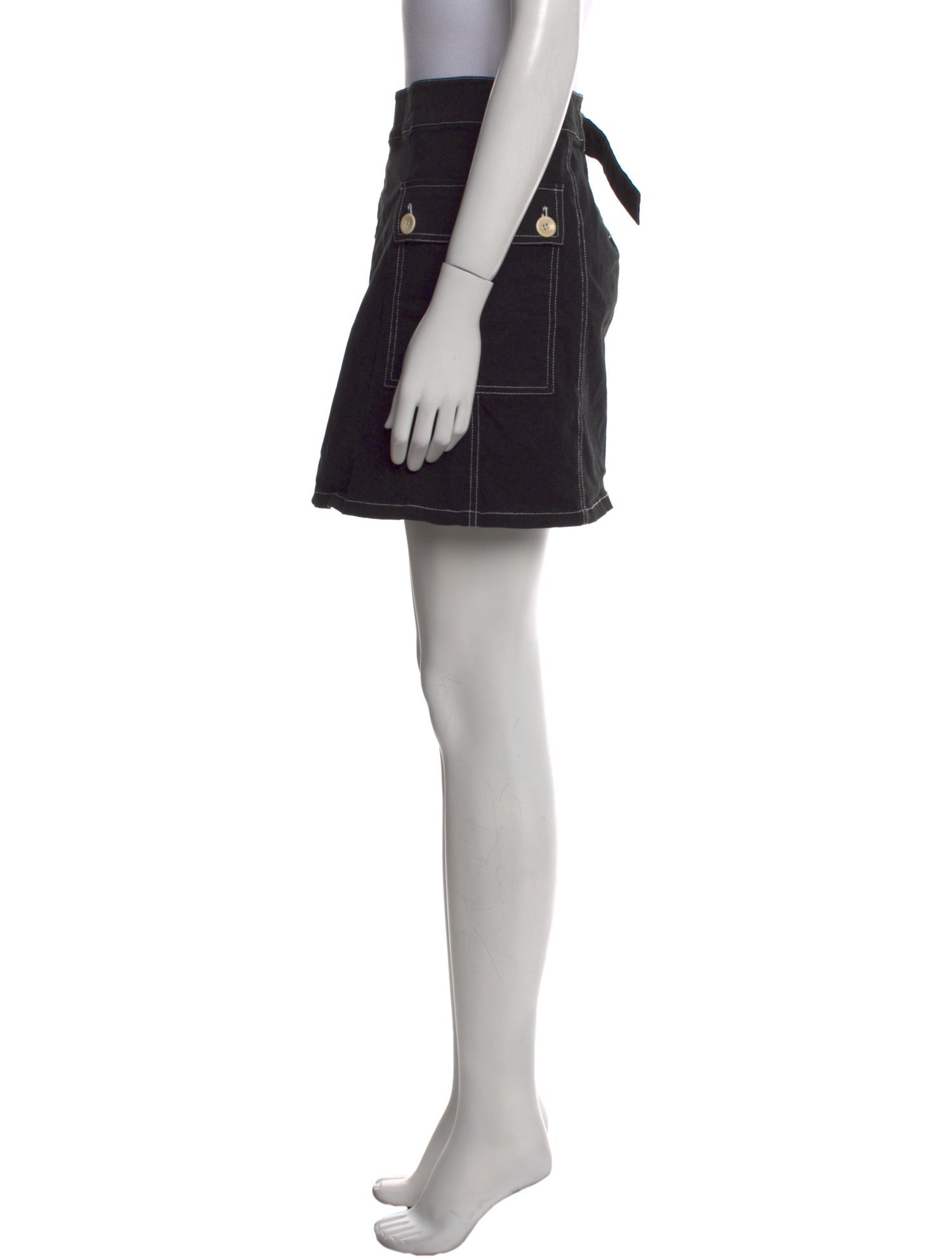 Proenza Schouler Leather Trim Embellishment Mini Skirt