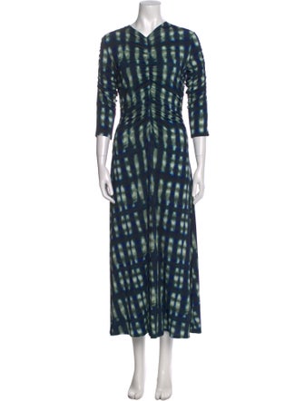 Proenza Schouler Plaid Print Long Dress