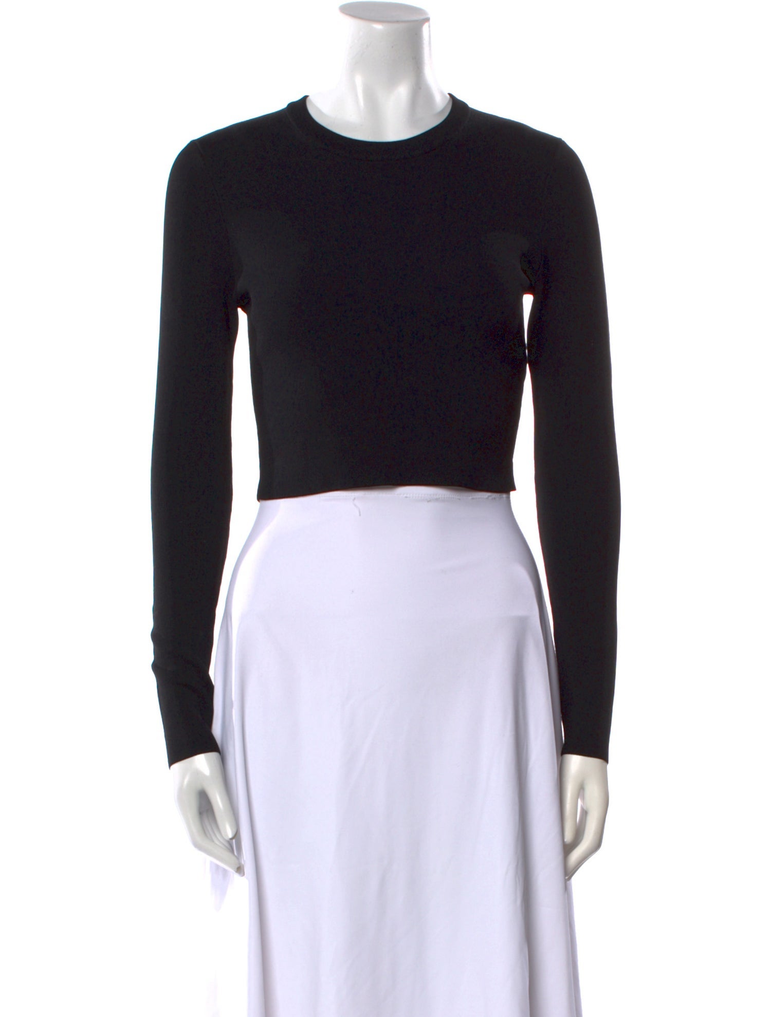 Proenza Schouler Crew Neck Long Sleeve Crop Top