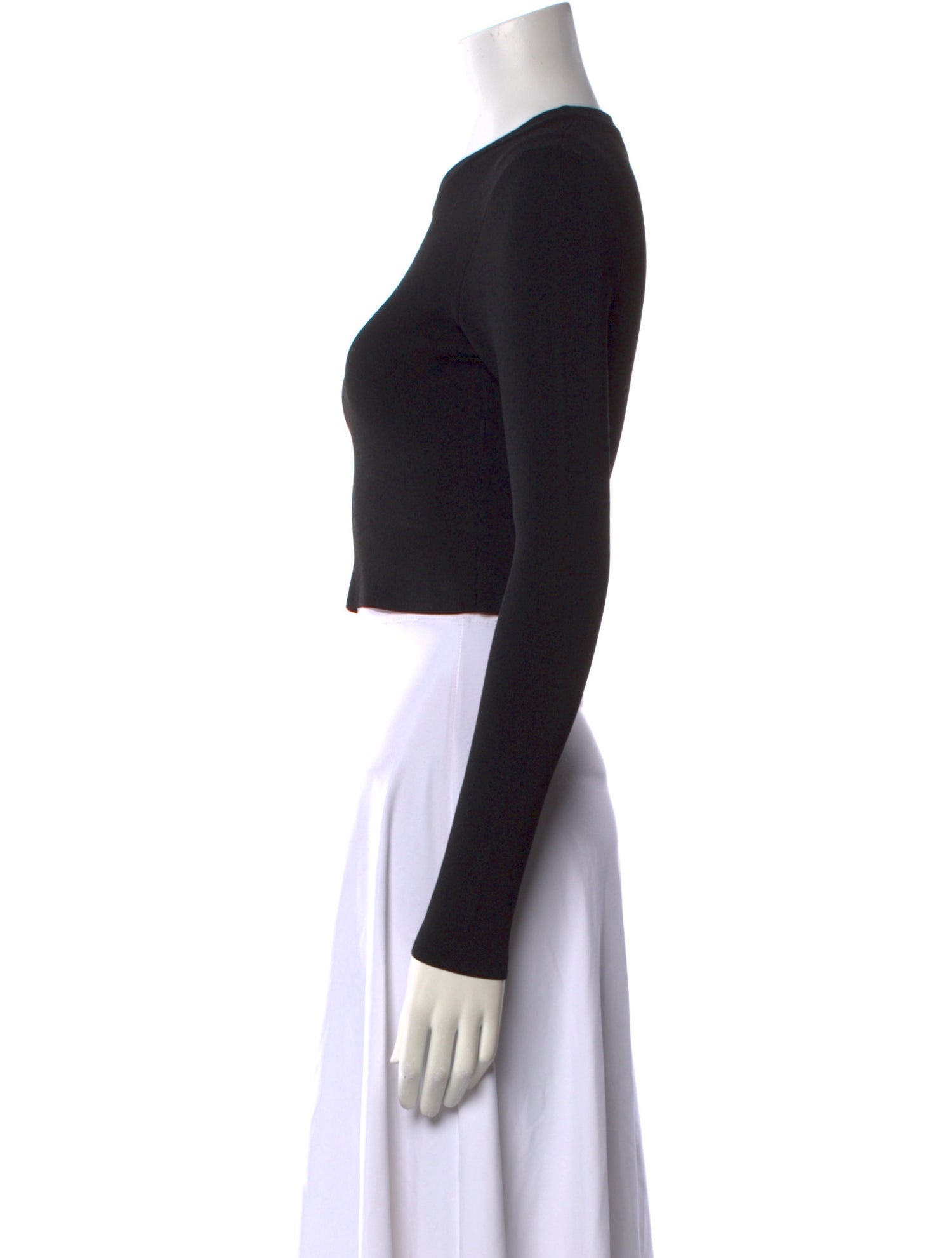 Proenza Schouler Crew Neck Long Sleeve Crop Top