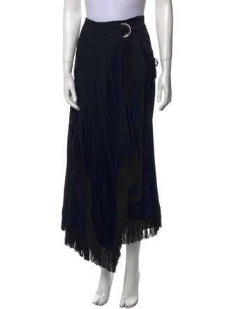 Proenza Schouler Fringe Trim Accent Midi Length Skirt