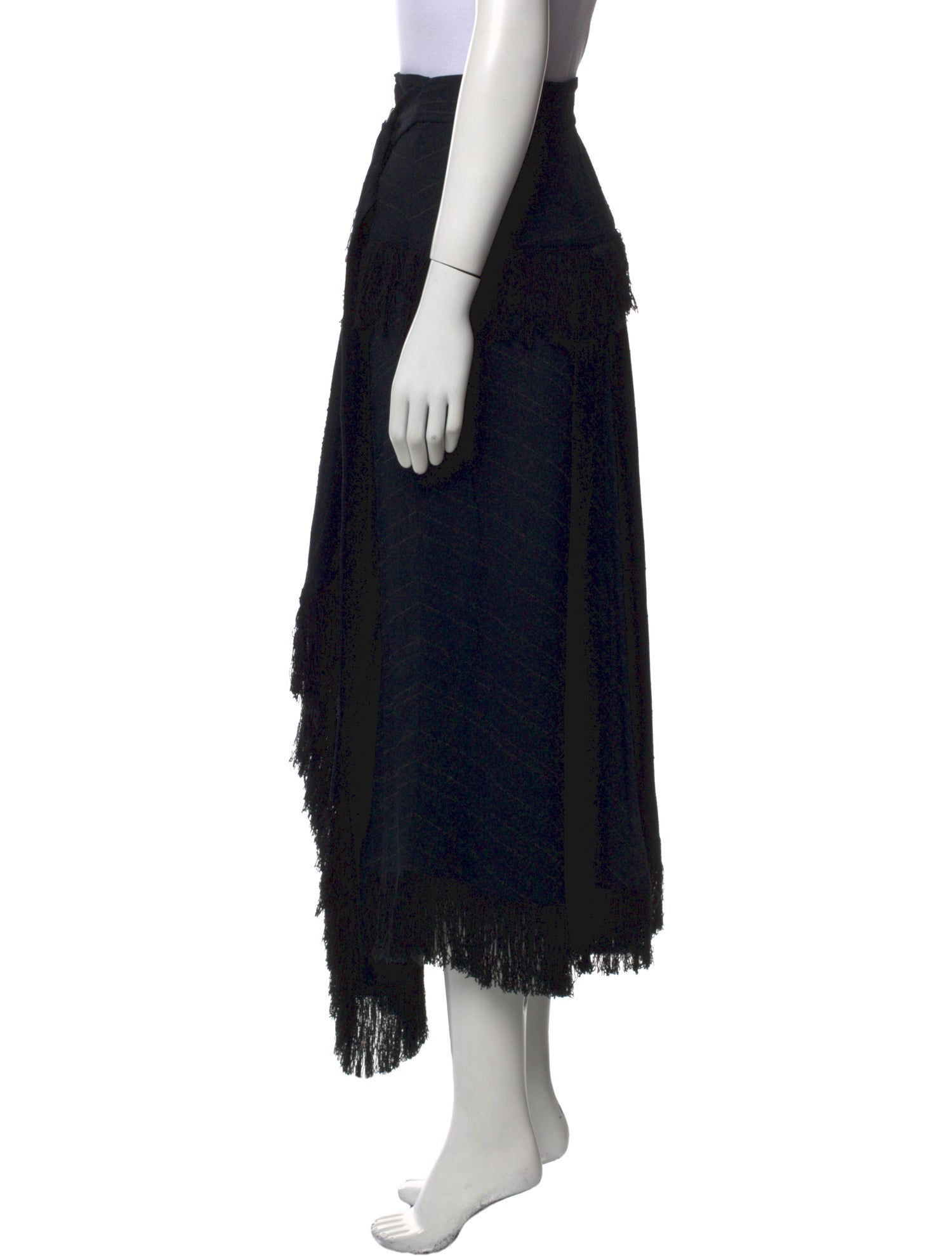 Proenza Schouler Fringe Trim Accent Midi Length Skirt