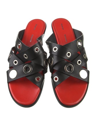 Proenza Schouler Leather Studded Accents Slides