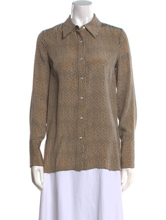Proenza Schouler Silk Polka Dot Print Button-Up Top