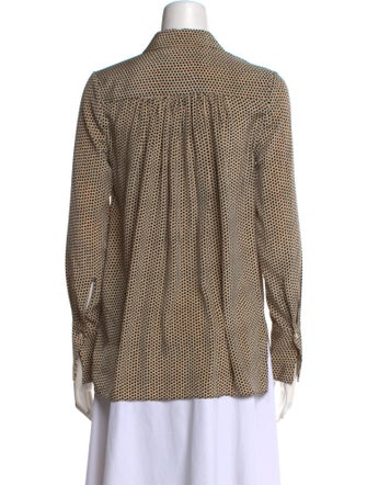 Proenza Schouler Silk Polka Dot Print Button-Up Top