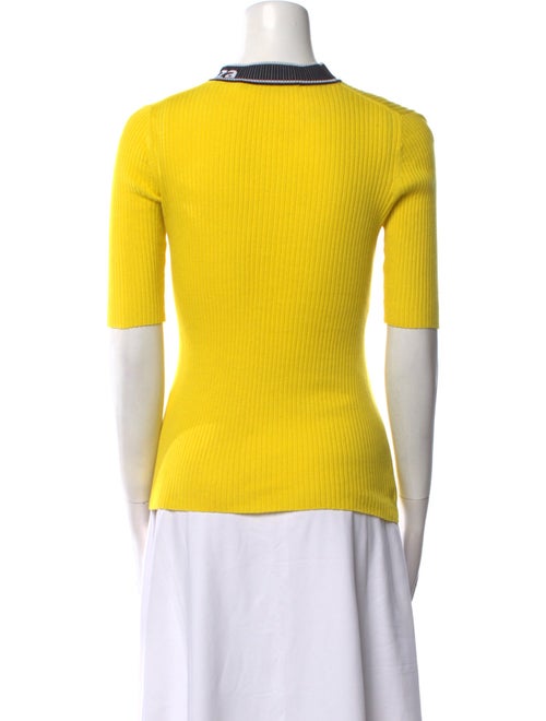 Proenza Schouler Mock Neck Three-Quarter Sleeve Top