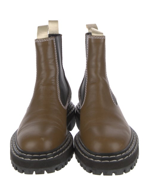 Proenza Schouler Leather Colorblock Pattern Chelsea Boots