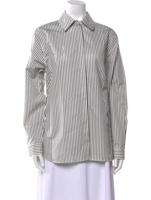 Proenza Schouler Striped Long Sleeve Button-Up Top