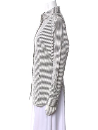 Proenza Schouler Striped Long Sleeve Button-Up Top