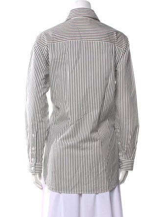 Proenza Schouler Striped Long Sleeve Button-Up Top