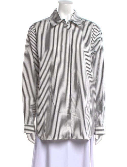Proenza Schouler Striped Long Sleeve Button-Up Top
