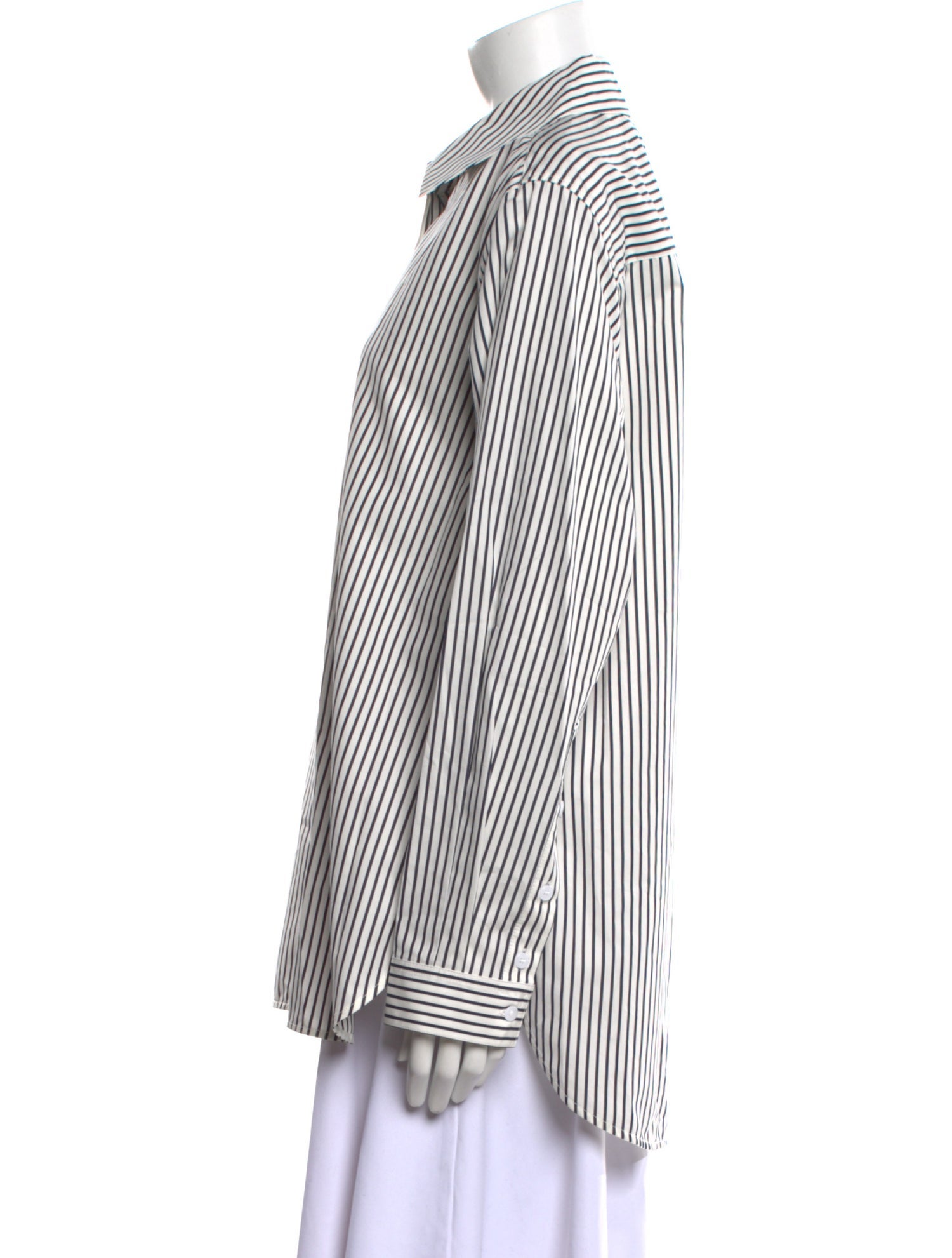 Proenza Schouler Striped Long Sleeve Button-Up Top