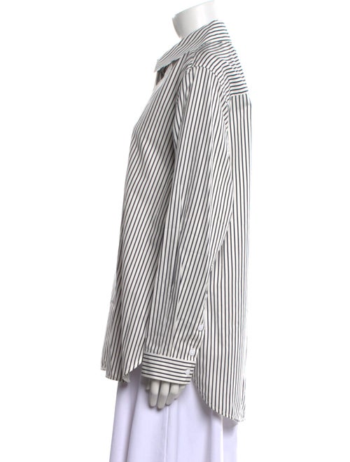 Proenza Schouler Striped Long Sleeve Button-Up Top