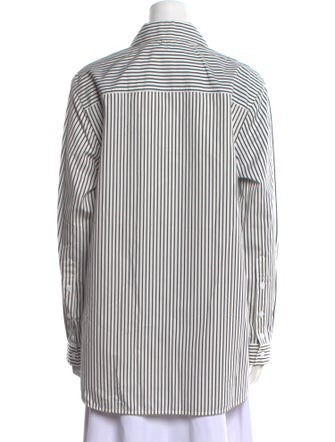 Proenza Schouler Striped Long Sleeve Button-Up Top