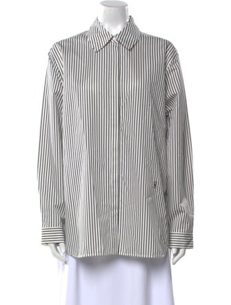 Proenza Schouler Striped Long Sleeve Button-Up Top