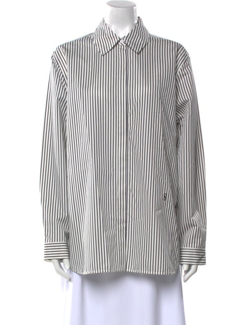 Proenza Schouler Striped Long Sleeve Button-Up Top