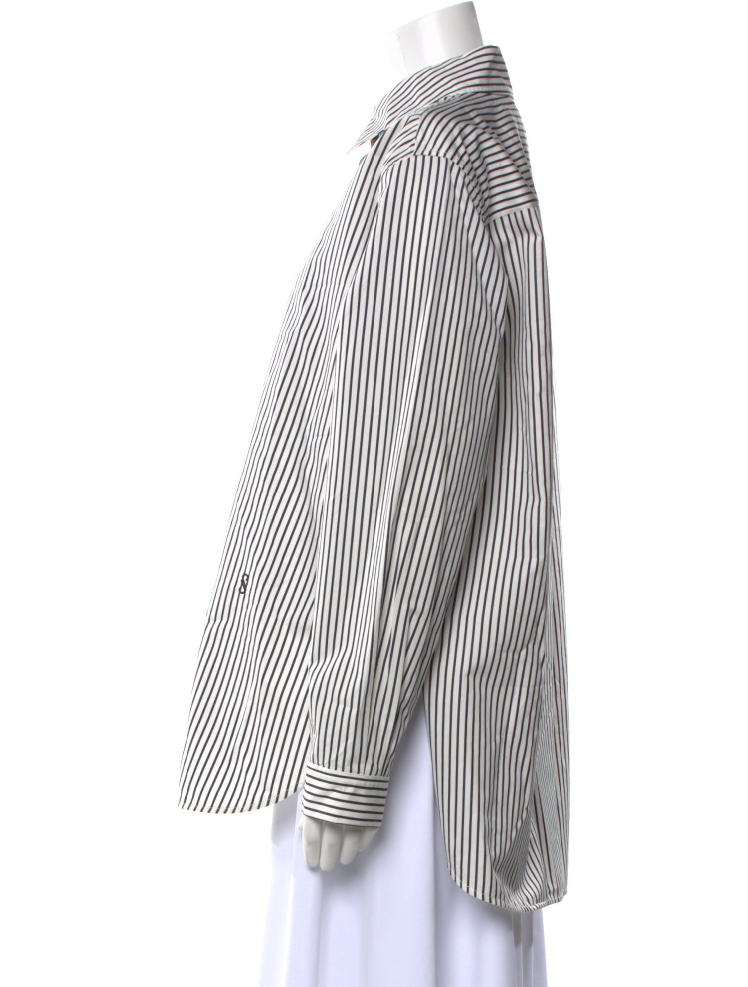 Proenza Schouler Striped Long Sleeve Button-Up Top