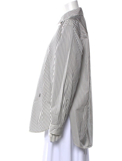 Proenza Schouler Striped Long Sleeve Button-Up Top