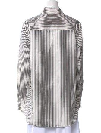 Proenza Schouler Striped Long Sleeve Button-Up Top