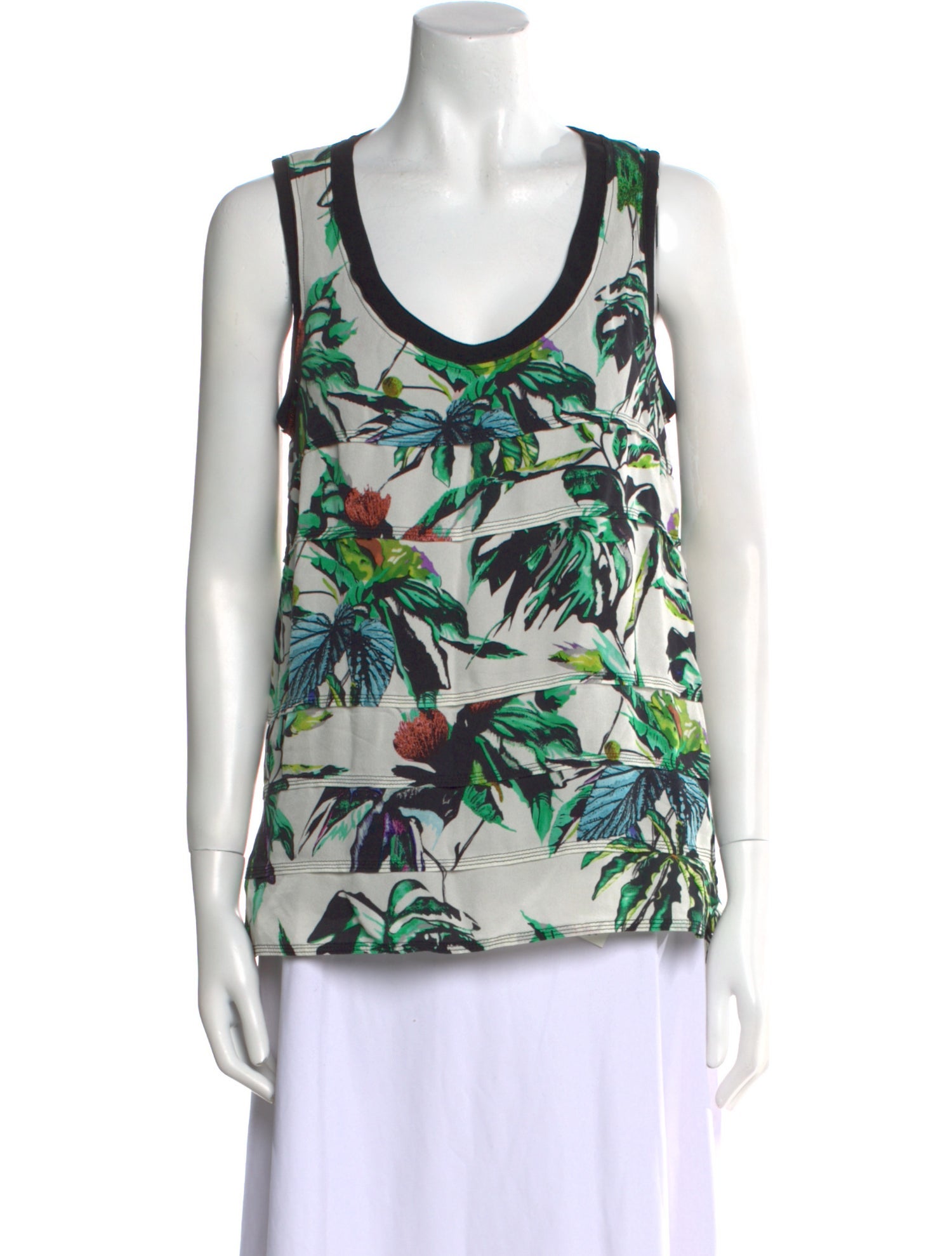 Proenza Schouler Silk Floral Print Top