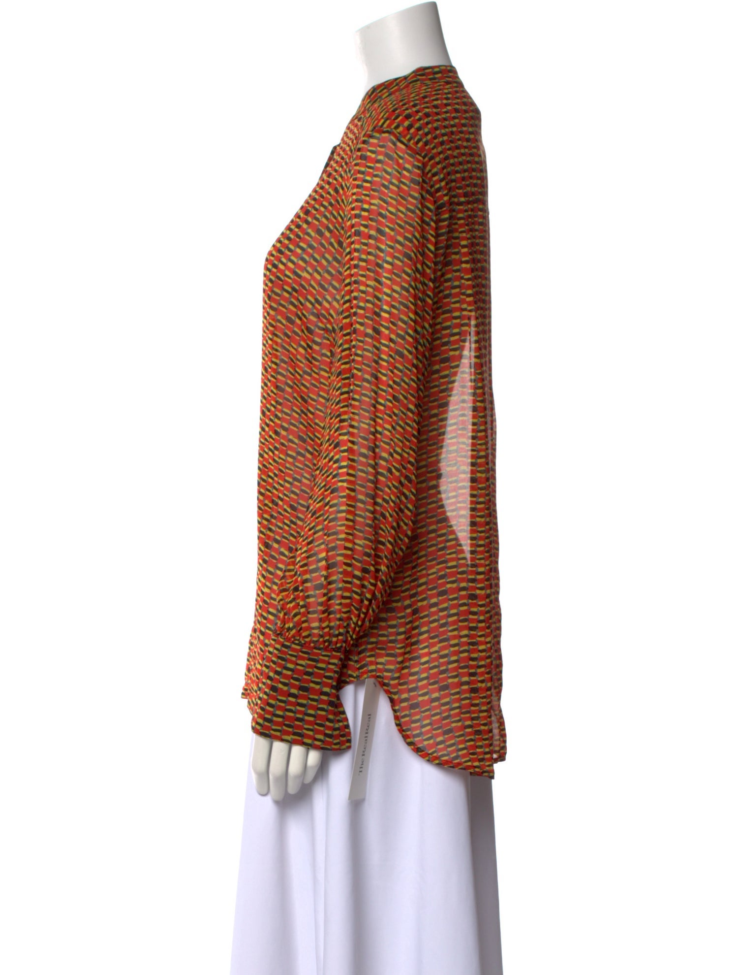 Proenza Schouler Silk Striped Button-Up Top