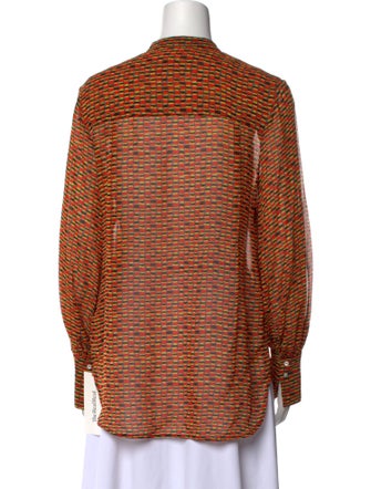 Proenza Schouler Silk Striped Button-Up Top