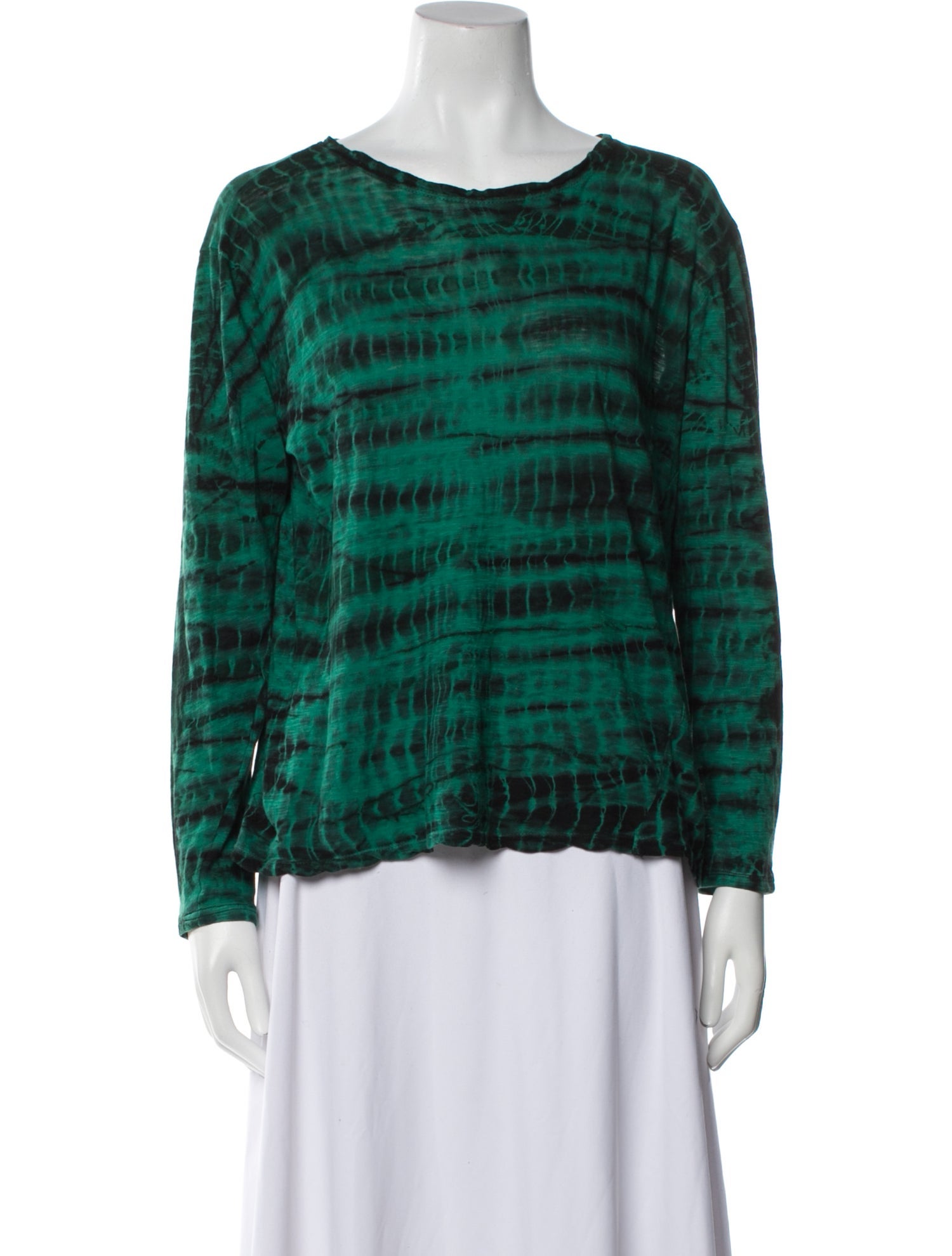 Proenza Schouler Tie-Dye Print Scoop Neck Blouse