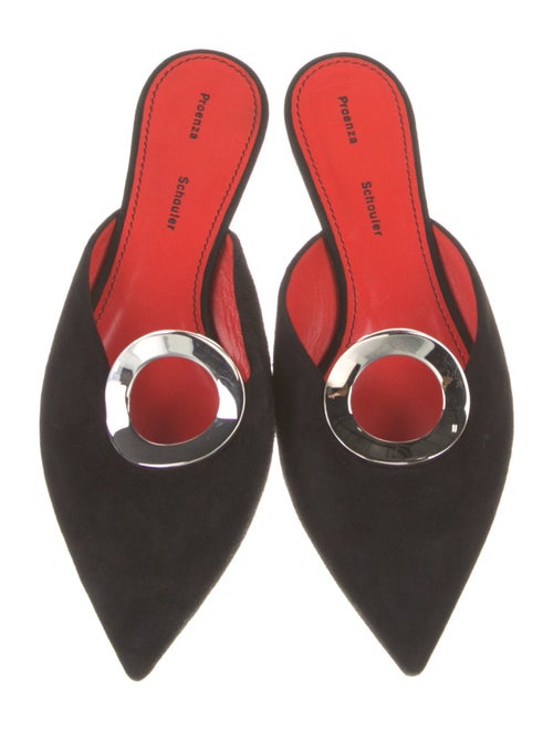 Proenza Schouler Suede Leather Trim Embellishment Mules