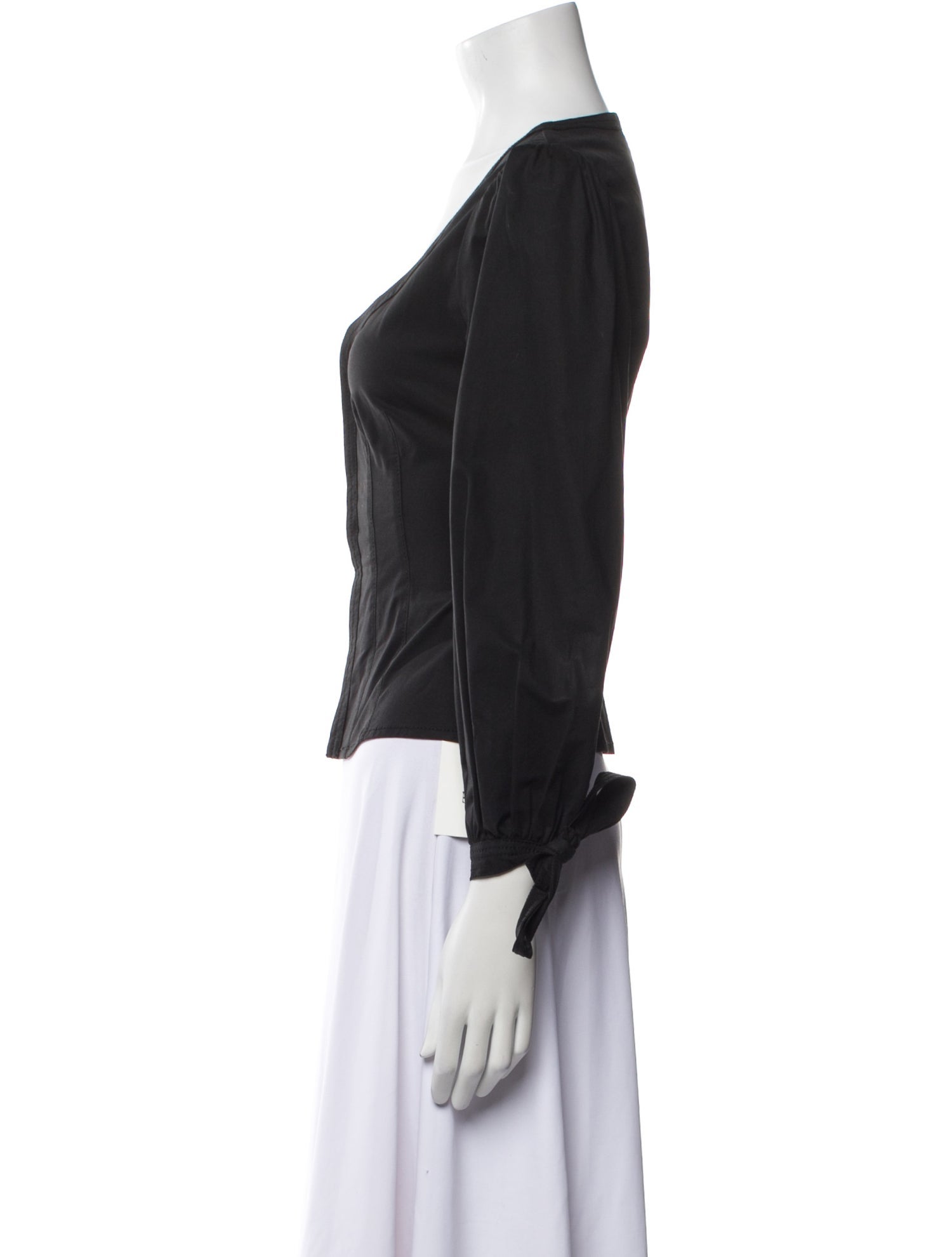 Proenza Schouler V-Neck Long Sleeve Blouse