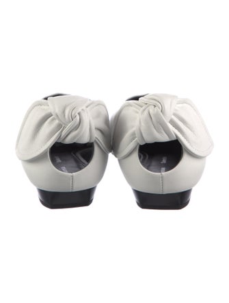 Proenza Schouler Leather Bow Accents Ballet Flats