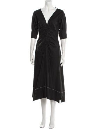 Proenza Schouler V-Neck Midi Length Dress