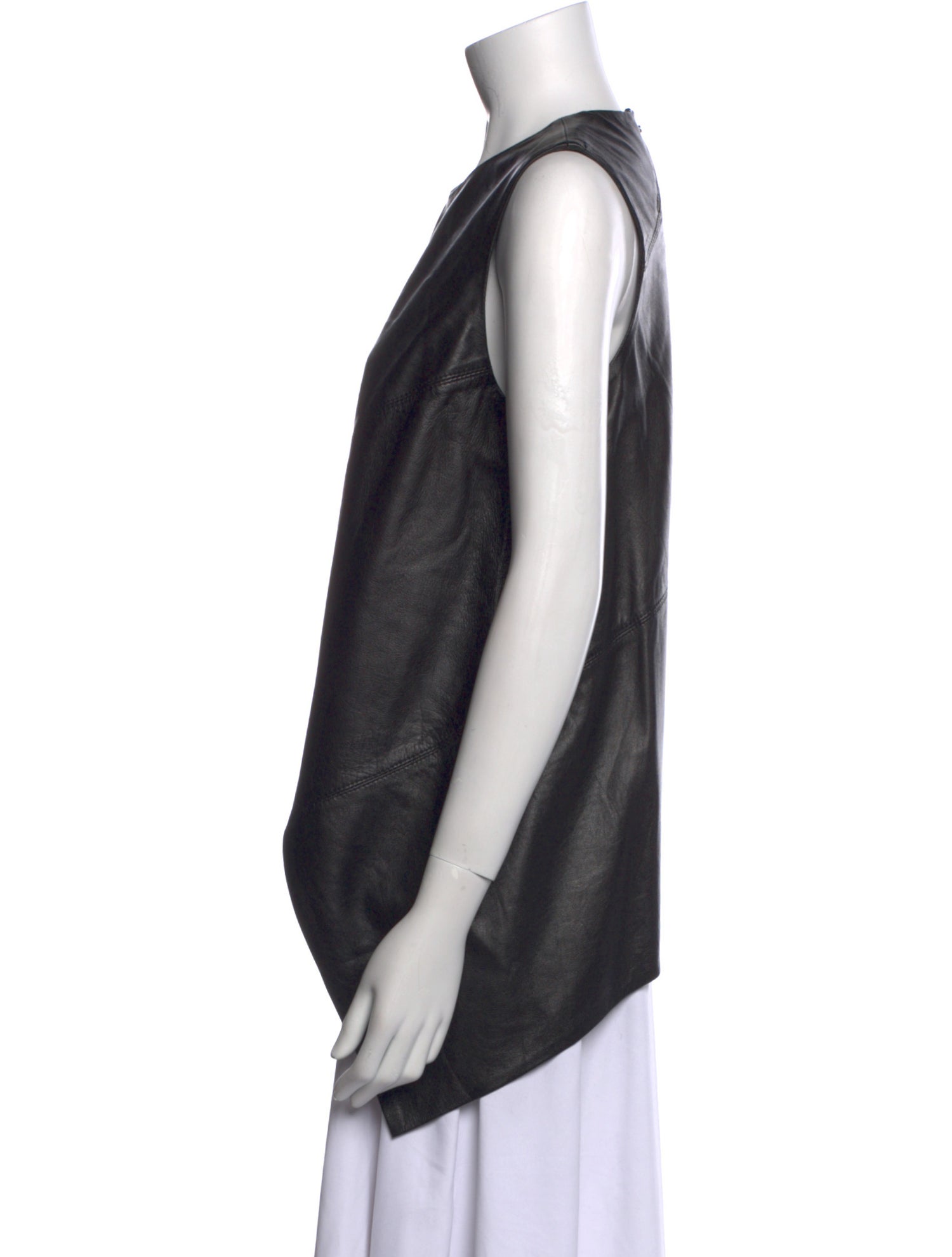 Proenza Schouler Leather Crew Neck Top