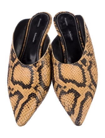 Proenza Schouler Snakeskin Animal Print Mules